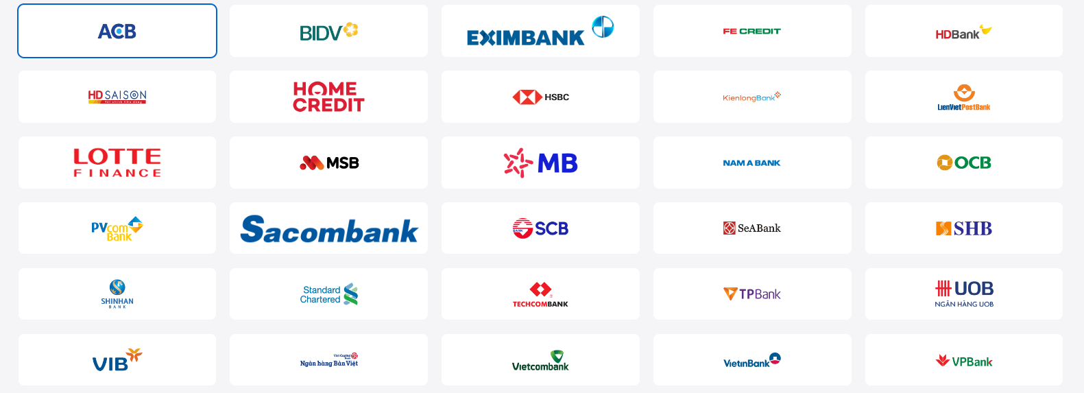 ShopDunk liên kết với rất nhiều ngân hàng, mang tới cho bạn đa dạng tùy chọn khi thanh toán trả góp